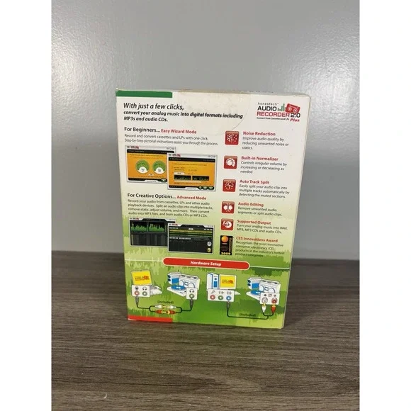 Honestech Audio Recorder 2.0 Deluxe Convert From Cassettes LPs New Sealed - Picture 2 of 6